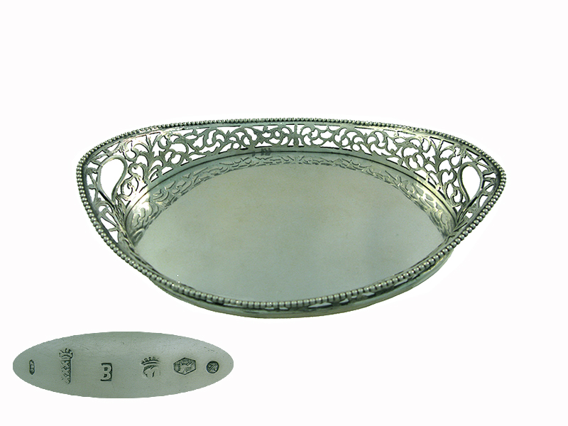 Dutch Sterling Silver Gallery Tray 1909